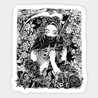 Manga Girl Gothic Reaper Sticker